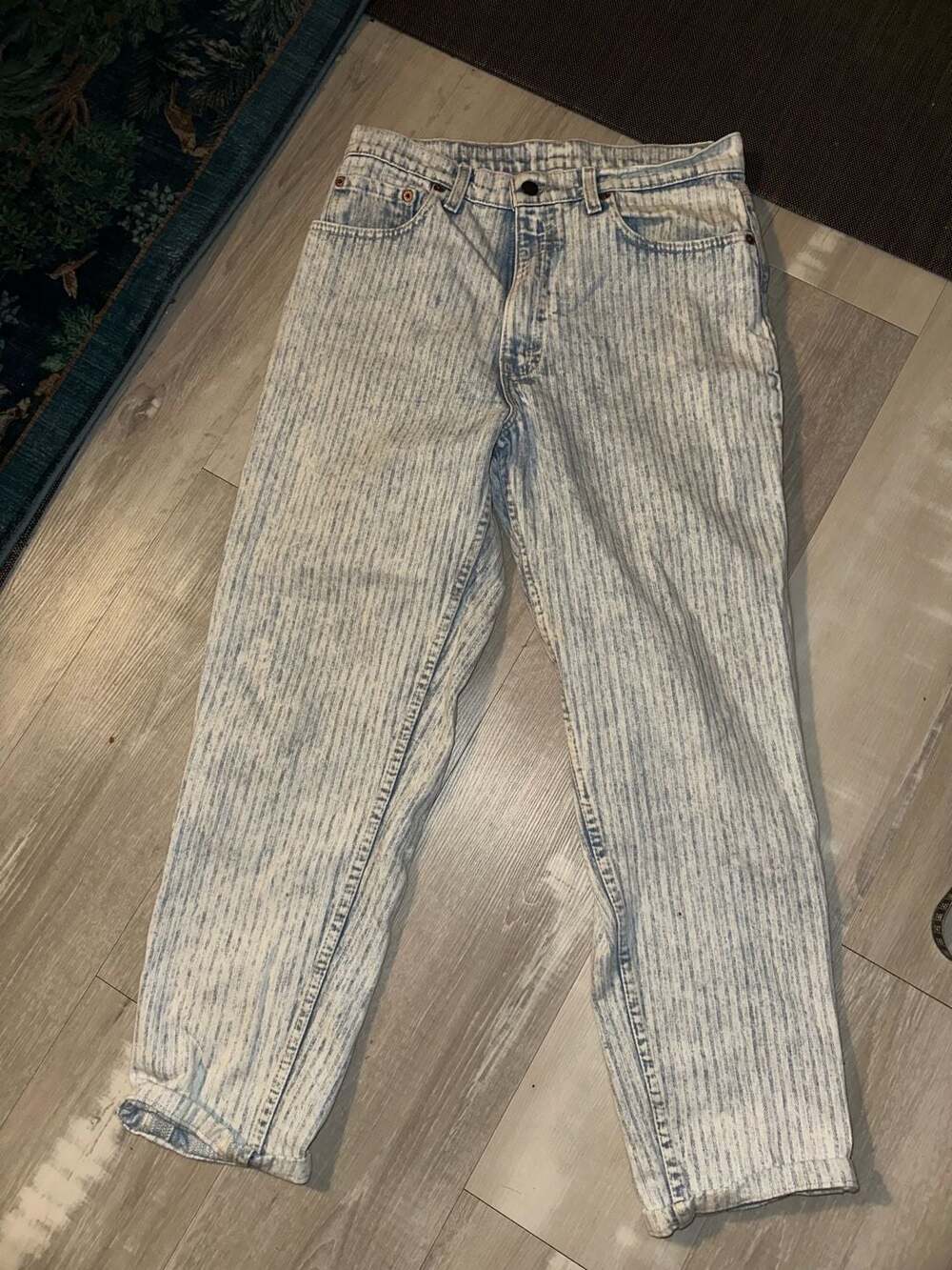 Levi's 550 Jeans Size 31x30 Acid Wash Pinstripe Denim